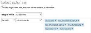 Select columns Azure ML